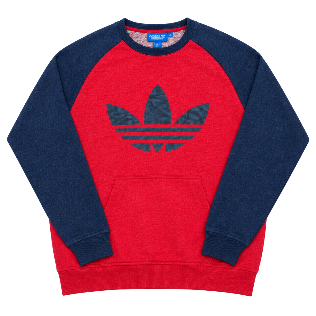 Adidas Trefoil Sweatshirt Size M Red Blue Raglan Vintage 1