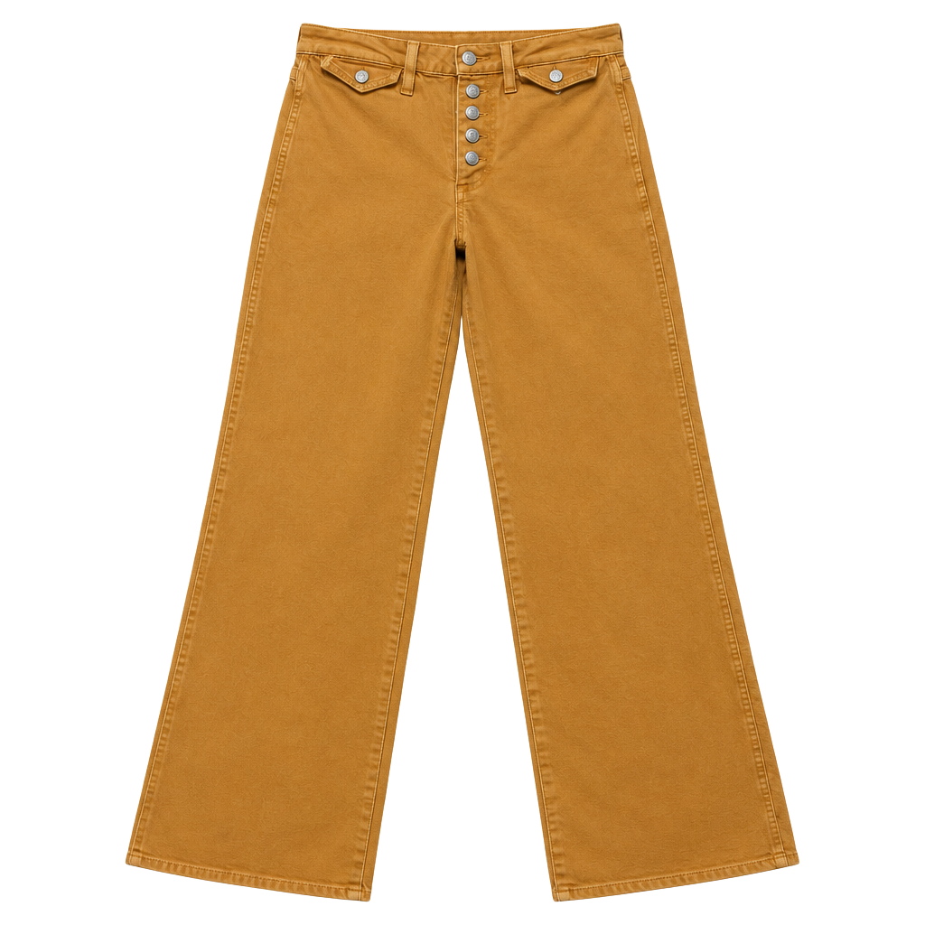 Amo Sylvia Straight Jeans Size 25 Yellow Brushed Cotton 1