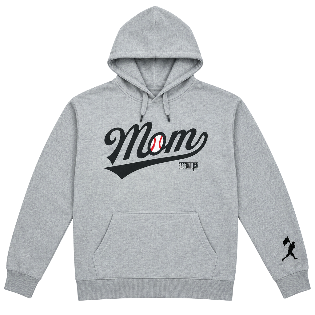 Baseballism Mom Hoodie Size L Gray Baseball 1