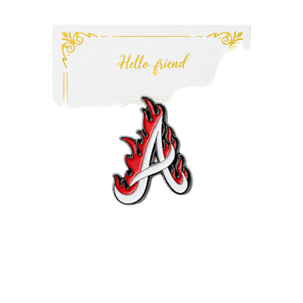 J0015 Atlanta Braves Flamin Logo Enamel Pin New 1