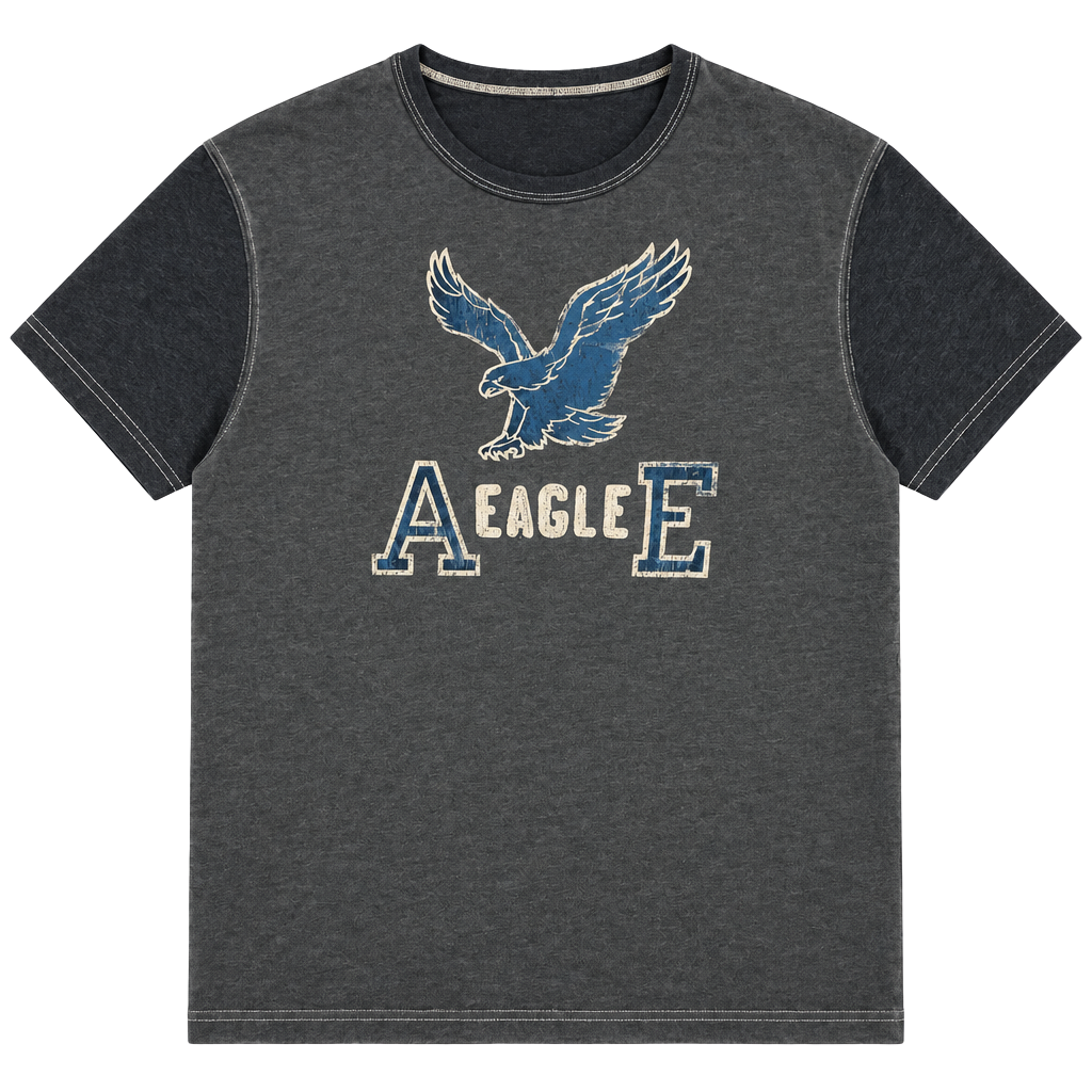 American Eagle Outfitters Vintage Graphic T-Shirt Size L Gray Blue Eagle Logo 1