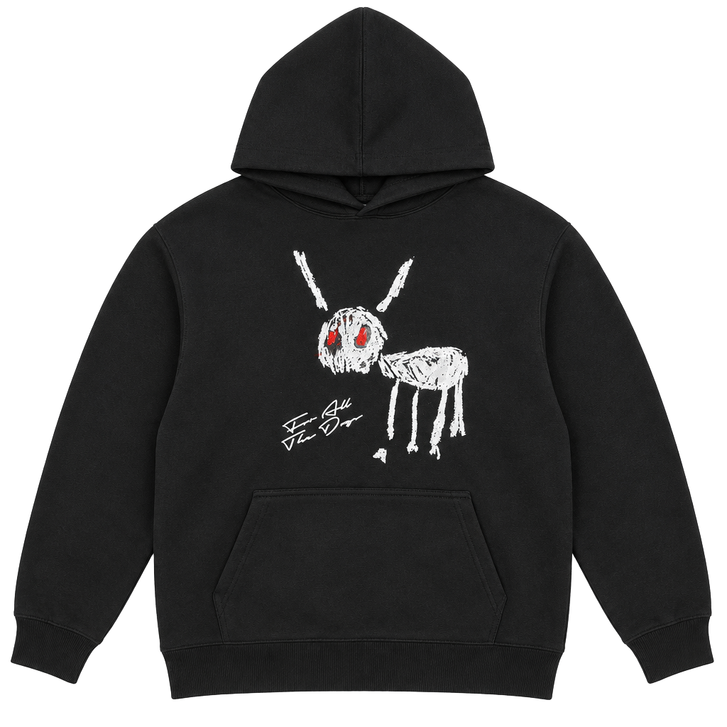 Drake For All The Dogs Hoodie Black Graphic Hip Hop Rap 1