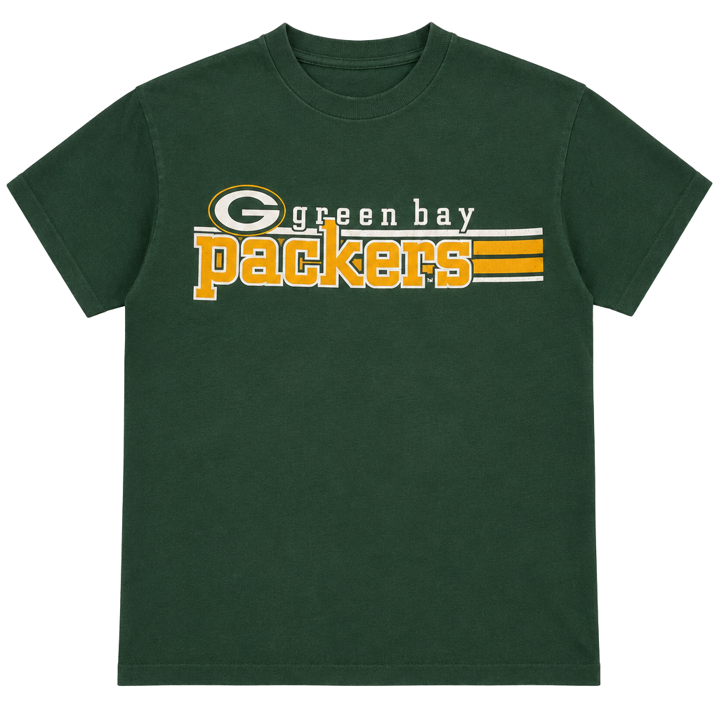 Logo 7 Green Bay Packers T-Shirt Size XL Green Vintage NFL Football 1