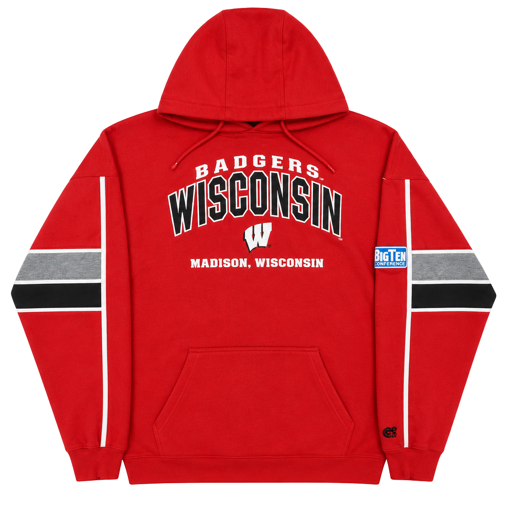 Lee Sport Wisconsin Badgers Hoodie Size XL Red Big Ten Conference Pullover 1