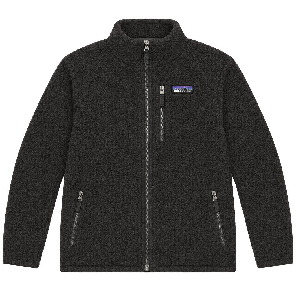 Patagonia Retro Pile Jacket Size L Black Fleece Full Zip 1