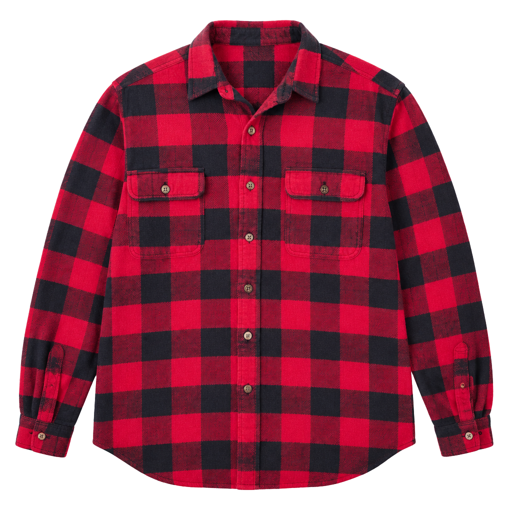 Field & Stream Flannel Shirt Size XL-TALL Red Black Buffalo Plaid 1