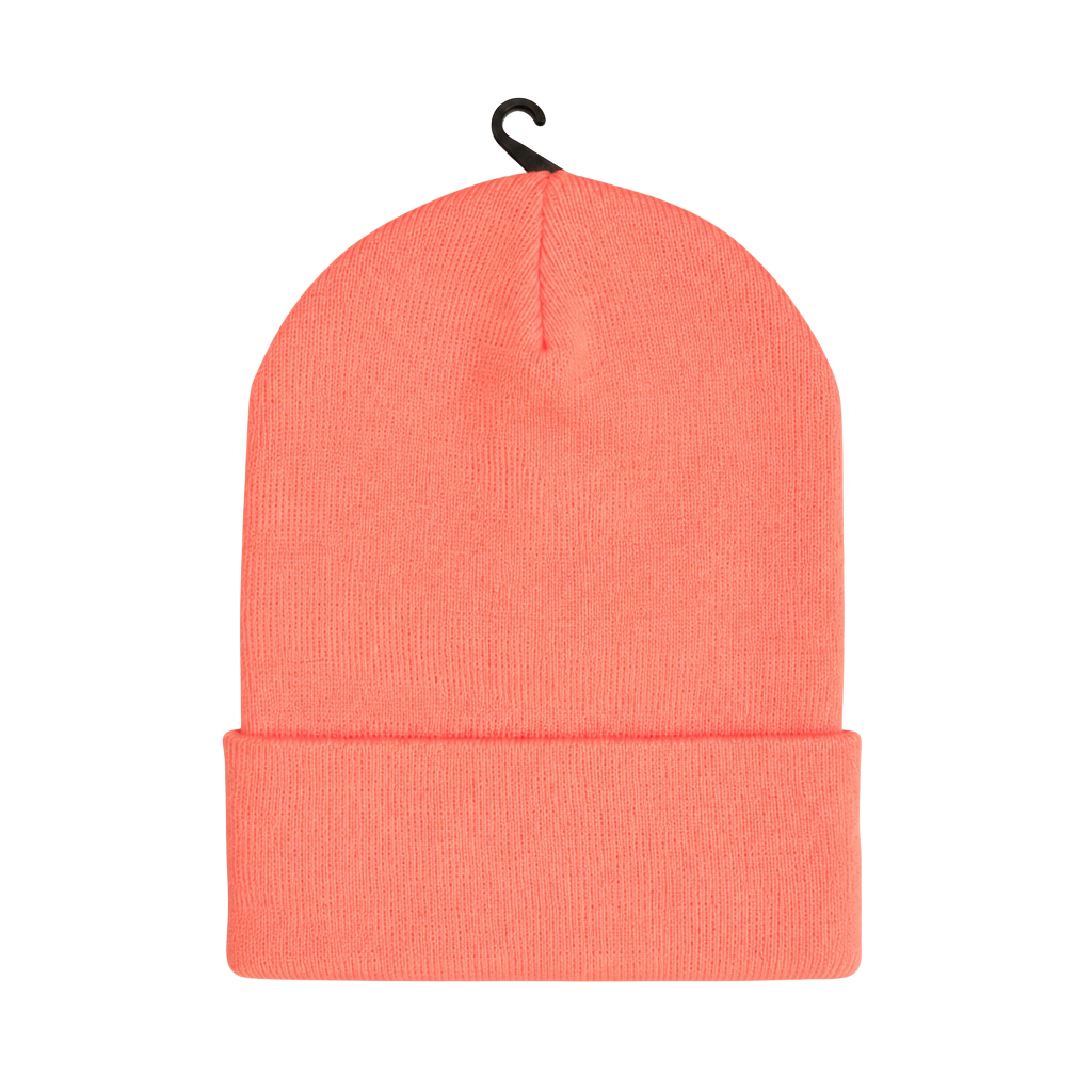 Pink Cuffed Knit Winter Beanie Hat 1
