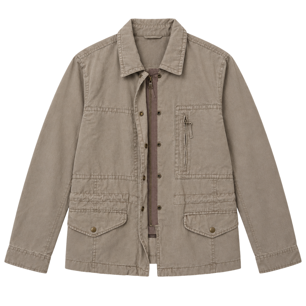 Gap Utility Jacket Size L TALL Khaki Cotton Cargo 1