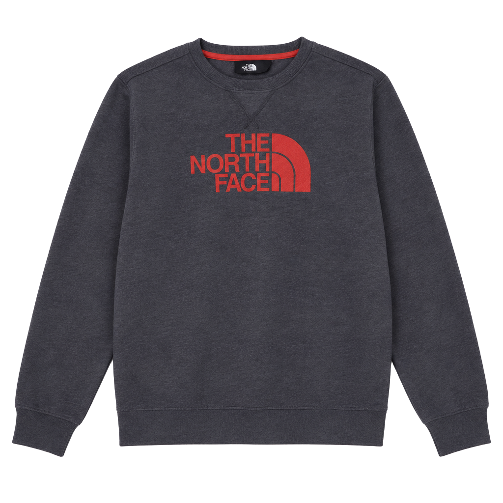 The North Face Half Dome Crewneck Sweatshirt Size L Gray Orange 1