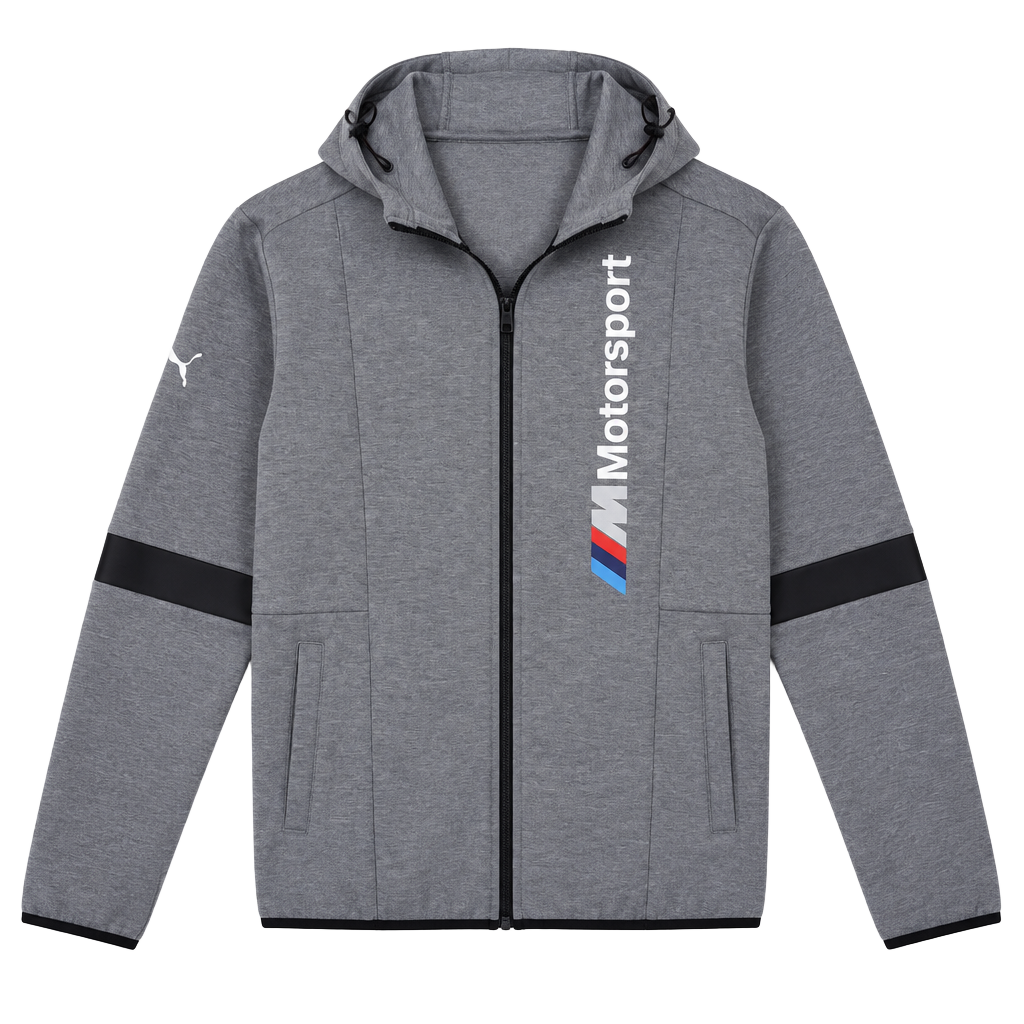 Puma BMW M Motorsport Hoodie Size M Gray Full Zip Jacket 1