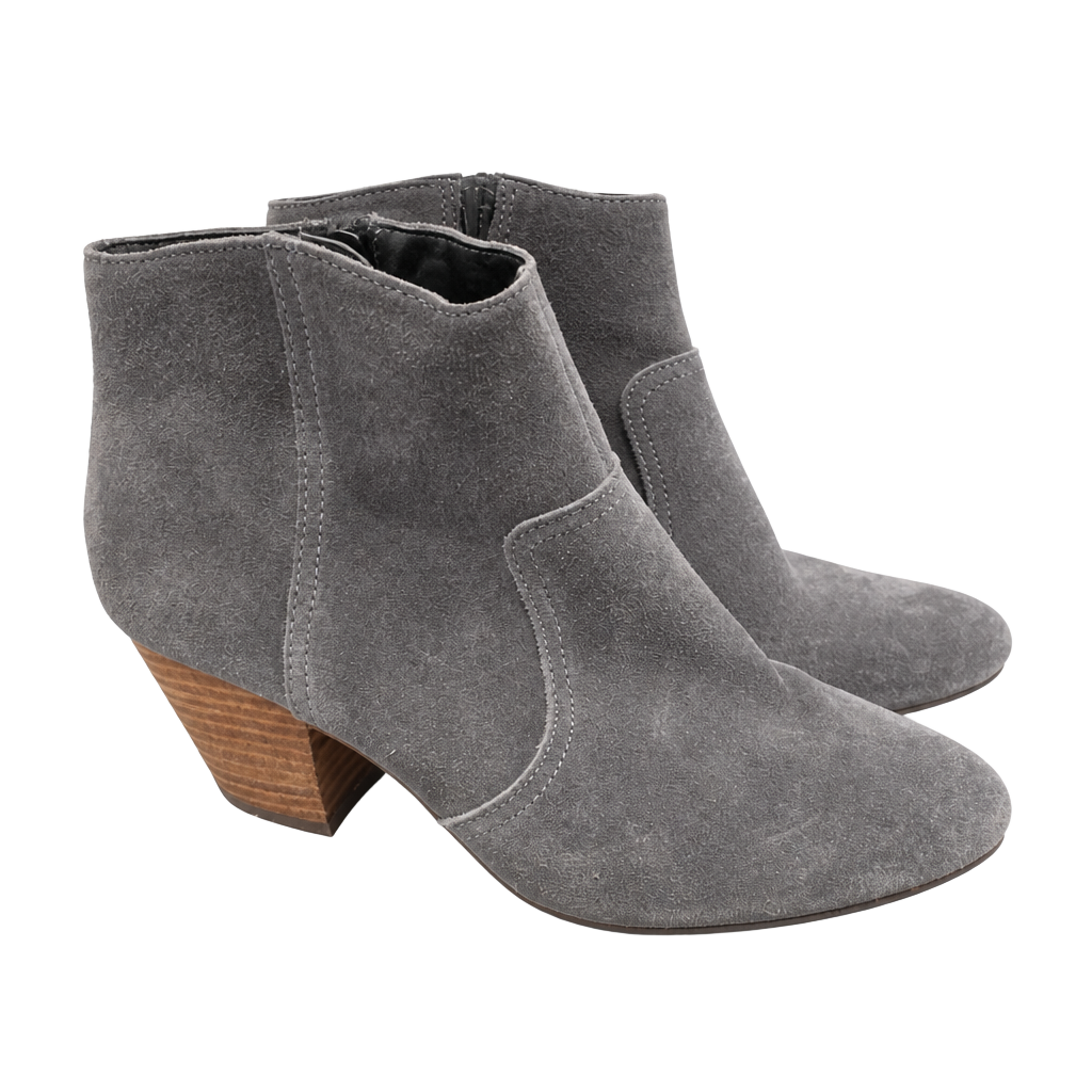 Gap Grey Suede Ankle Booties with Block Heel 1