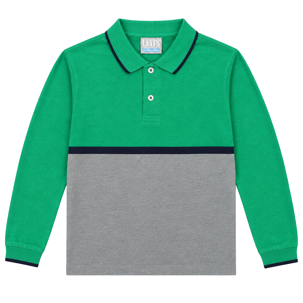 Levi's Striped Polo Shirt Size XL Green Blue Vintage NWT 1