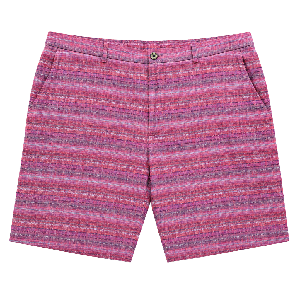 Baird Mcnutt Murano Alex Fit Shorts Size 38 Striped 100% Linen Stretch waistband 1