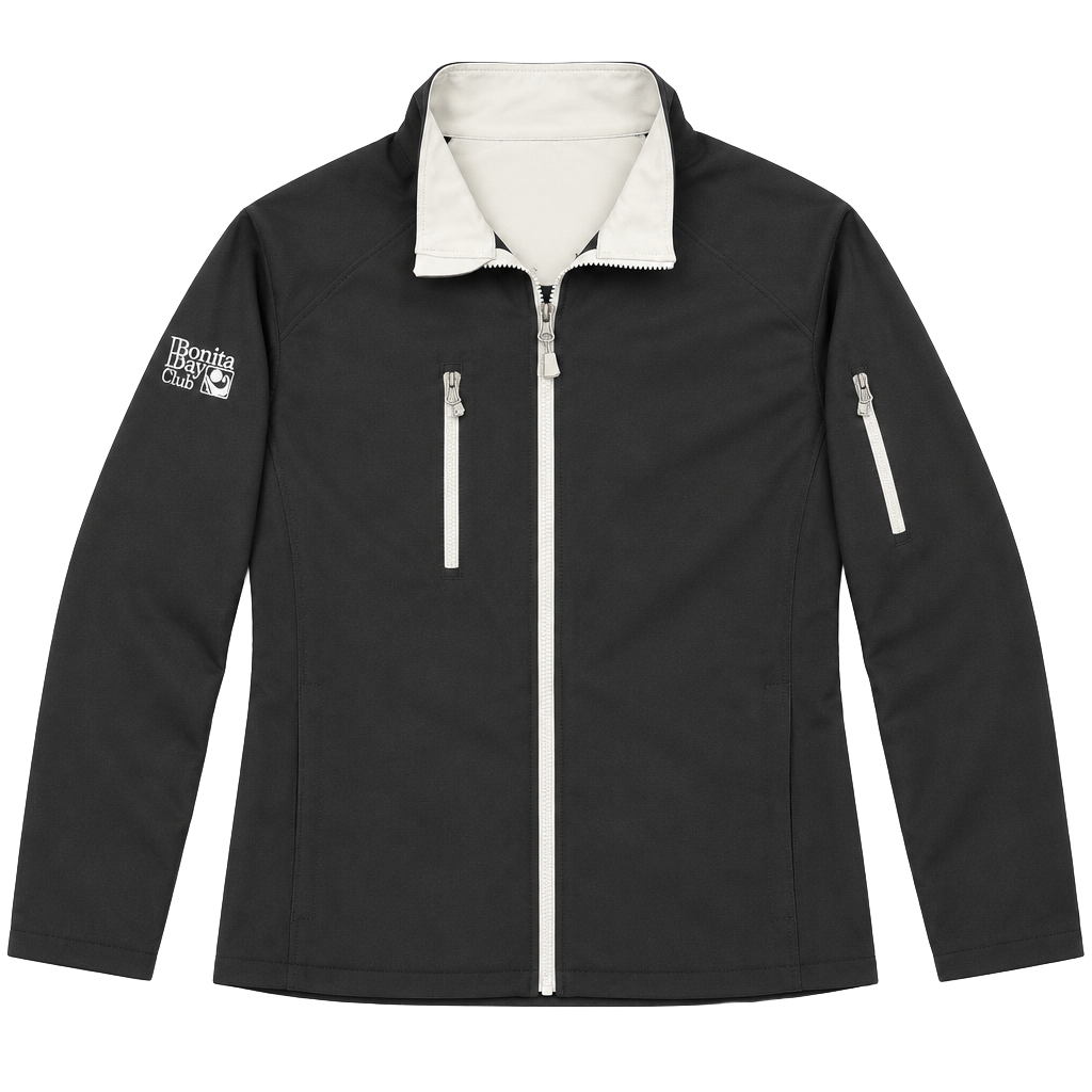 Peter Millar Full Zip Jacket XL Bonita Bay Club Black Golf Windbreaker 1