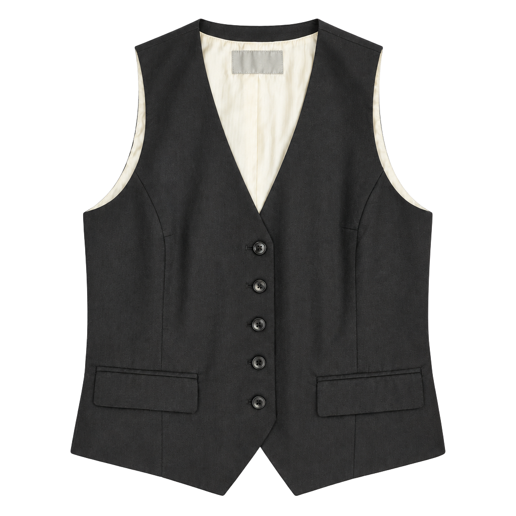 H&M Vest Size 36 Black Suit Waistcoat Button Front 1