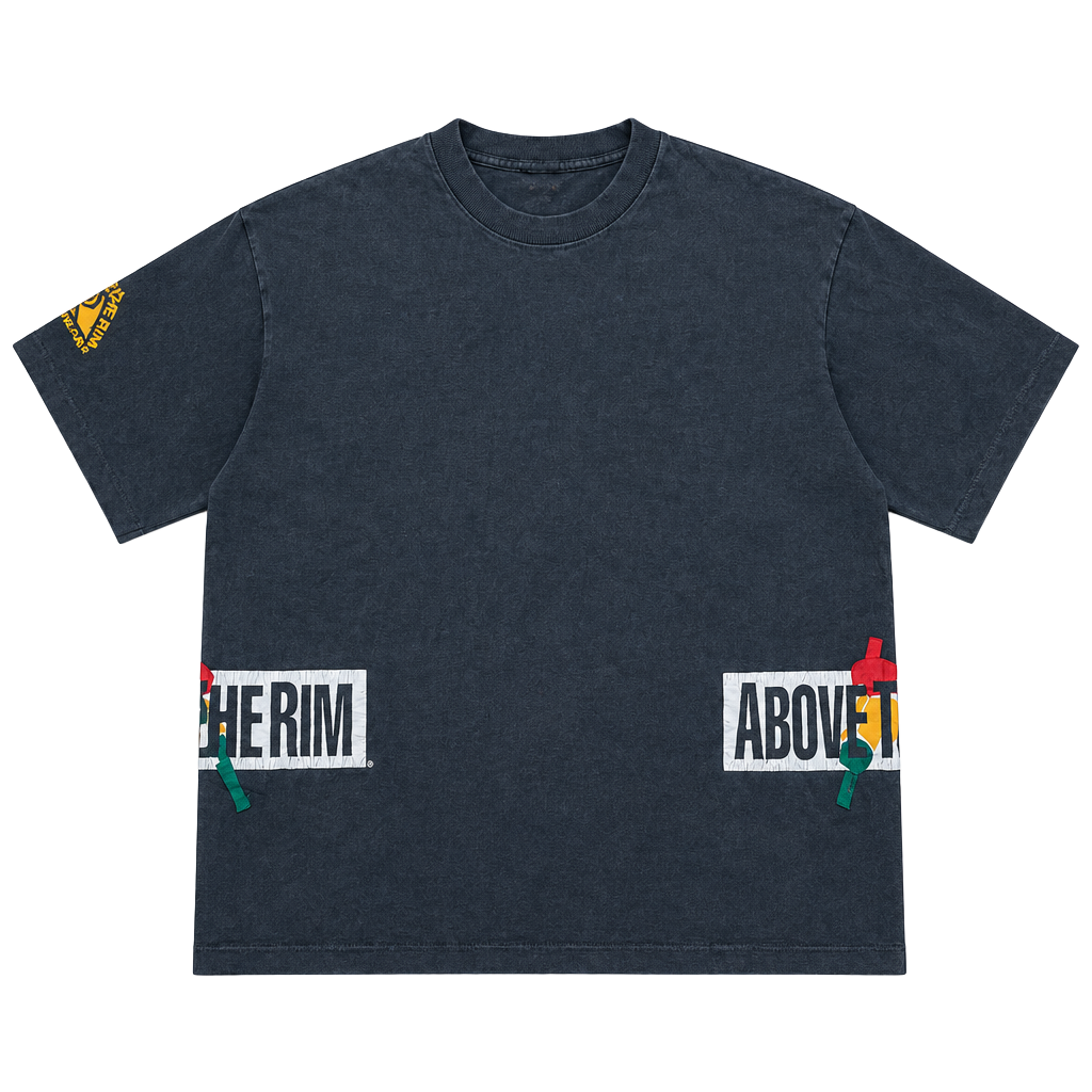 Vintage 90s Above The Rim Hoopwear Wraparound Print Shirt Faded 1