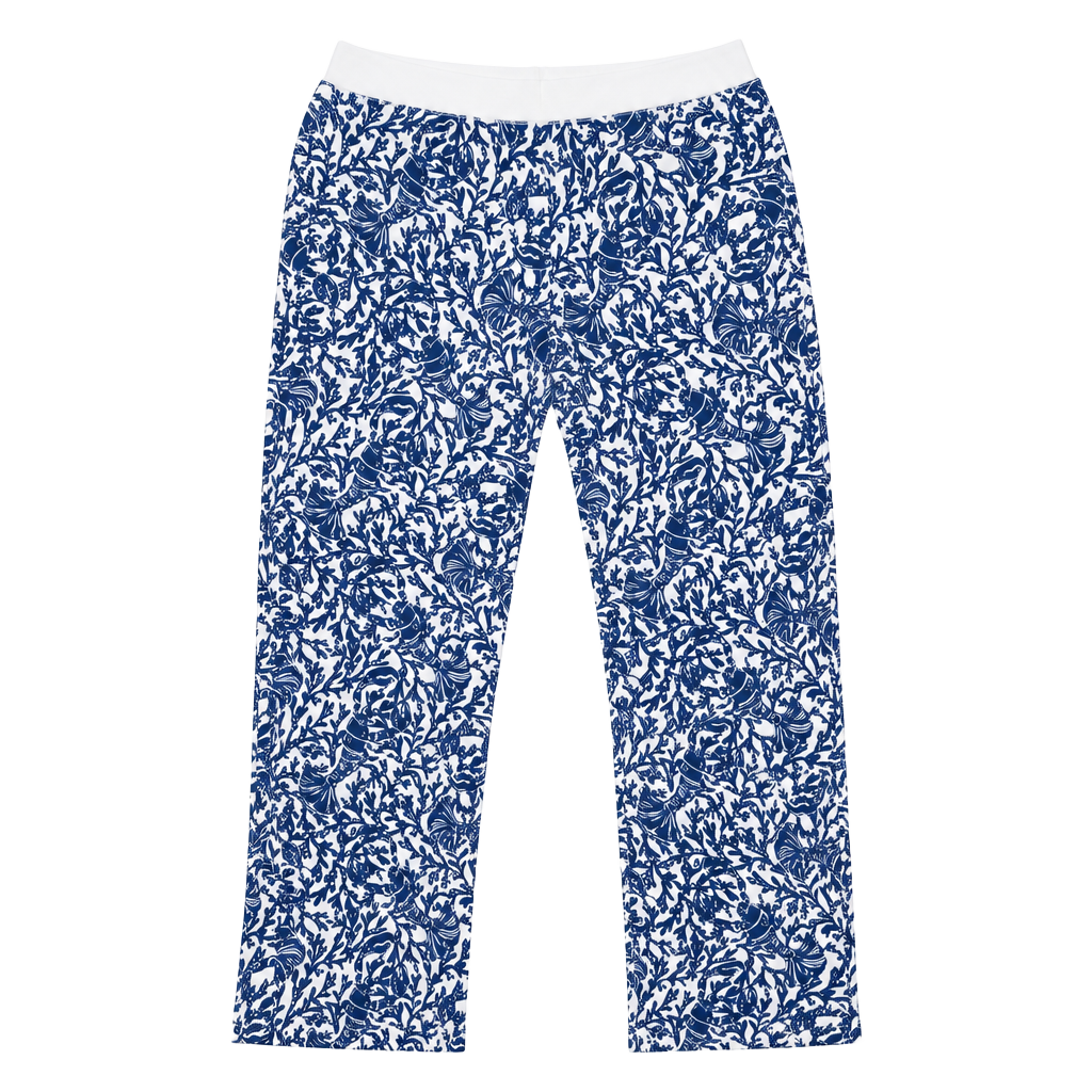 Lilly Pulitzer Blue and White Printed Lounge Pants Size XL 1