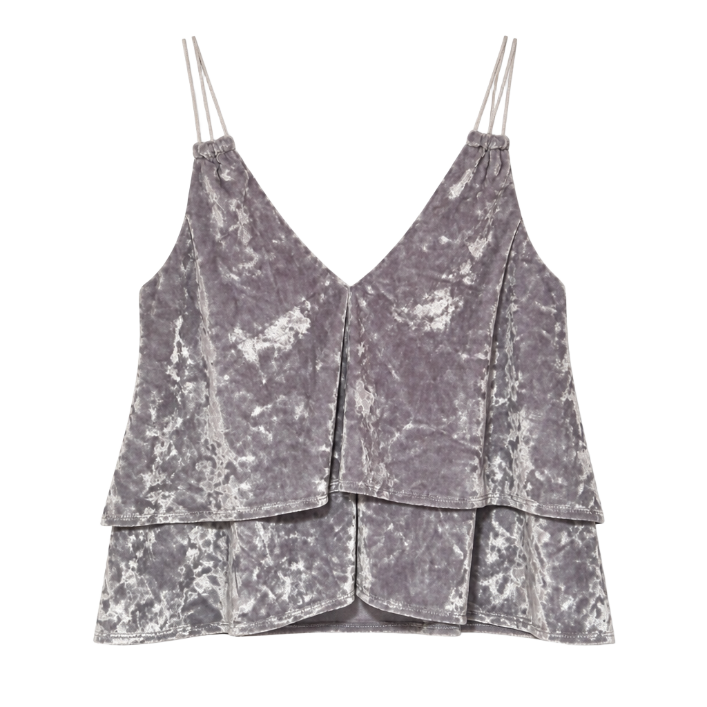 Express One Eleven Crushed Velvet Cami Tank Top Size XS Grey Layered 1
