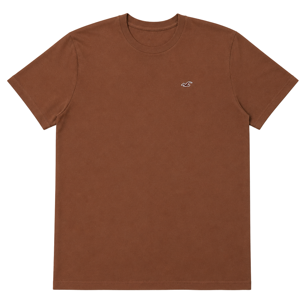 Hollister Must-Have Collection Crew Neck T-Shirt XXL Brown Cotton 1