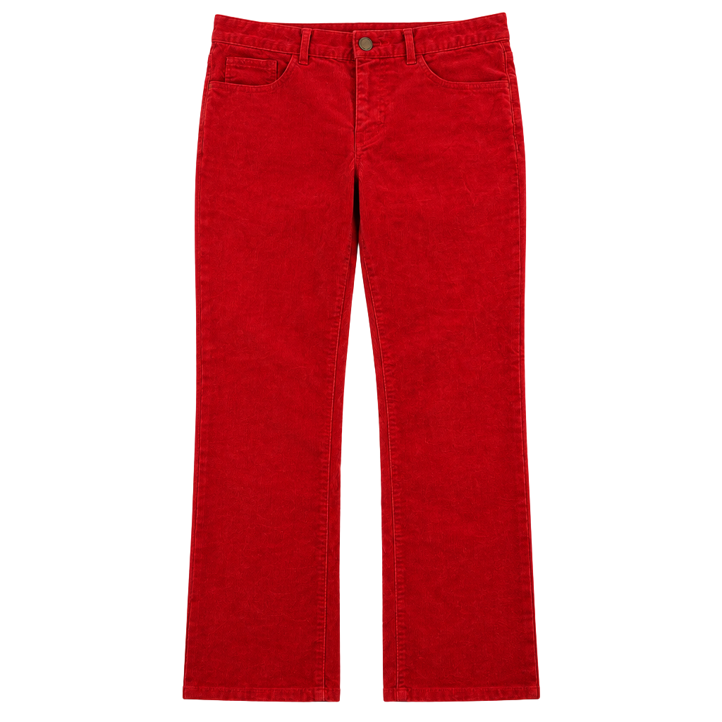 Chaps Corduroy Pants Size 8 Red Straight Leg Cotton Elastane 1
