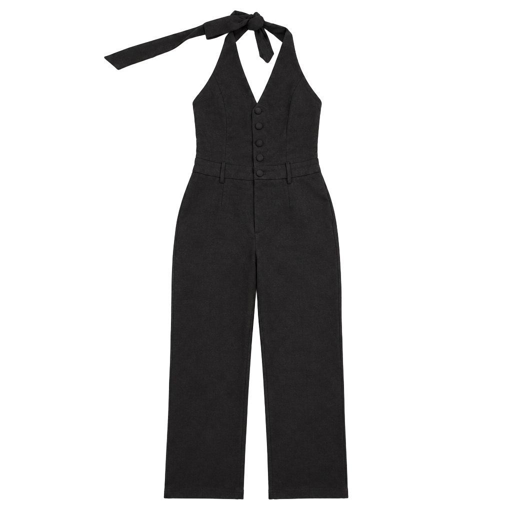 Fashion Nova Black Halter Jumpsuit 1