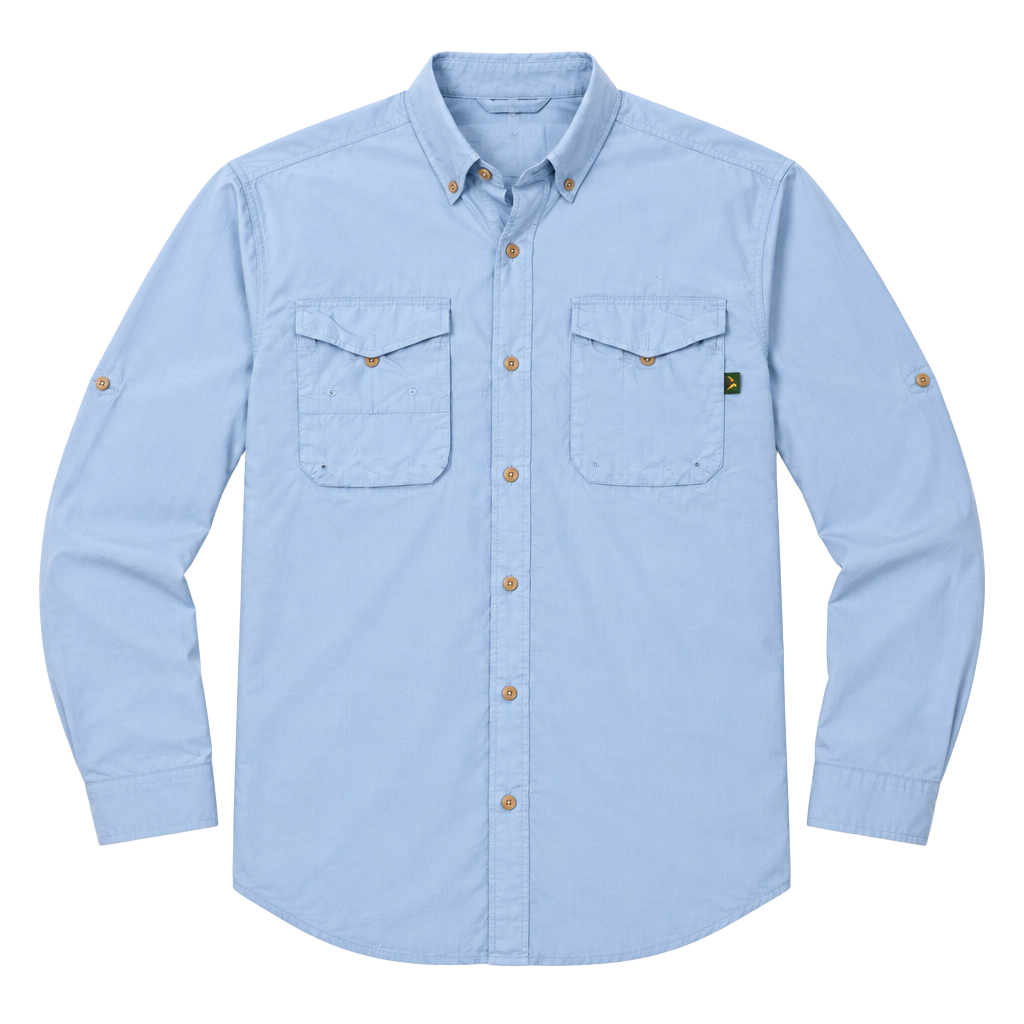 Redington Long Sleeve Fishing Shirt Size XL Light Blue Button Down Vented 1