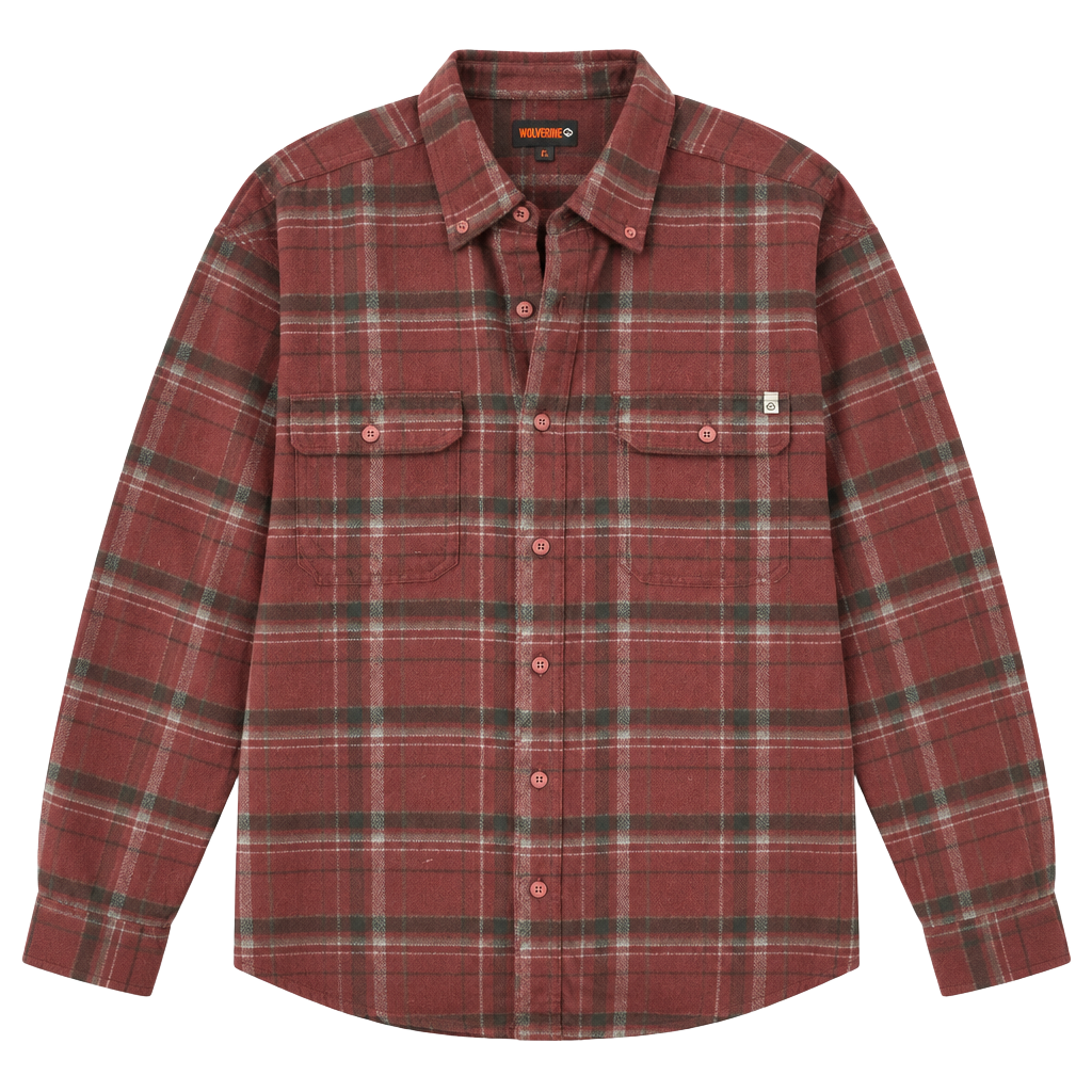 Wolverine Plaid Flannel Shirt Size XXL Red Button Up Long Sleeve 1