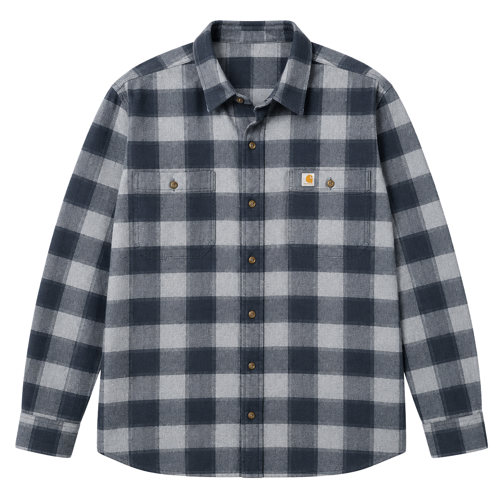 Carhartt Hubbard Plaid Flannel Shirt Size 2XL Blue Original Fit 1