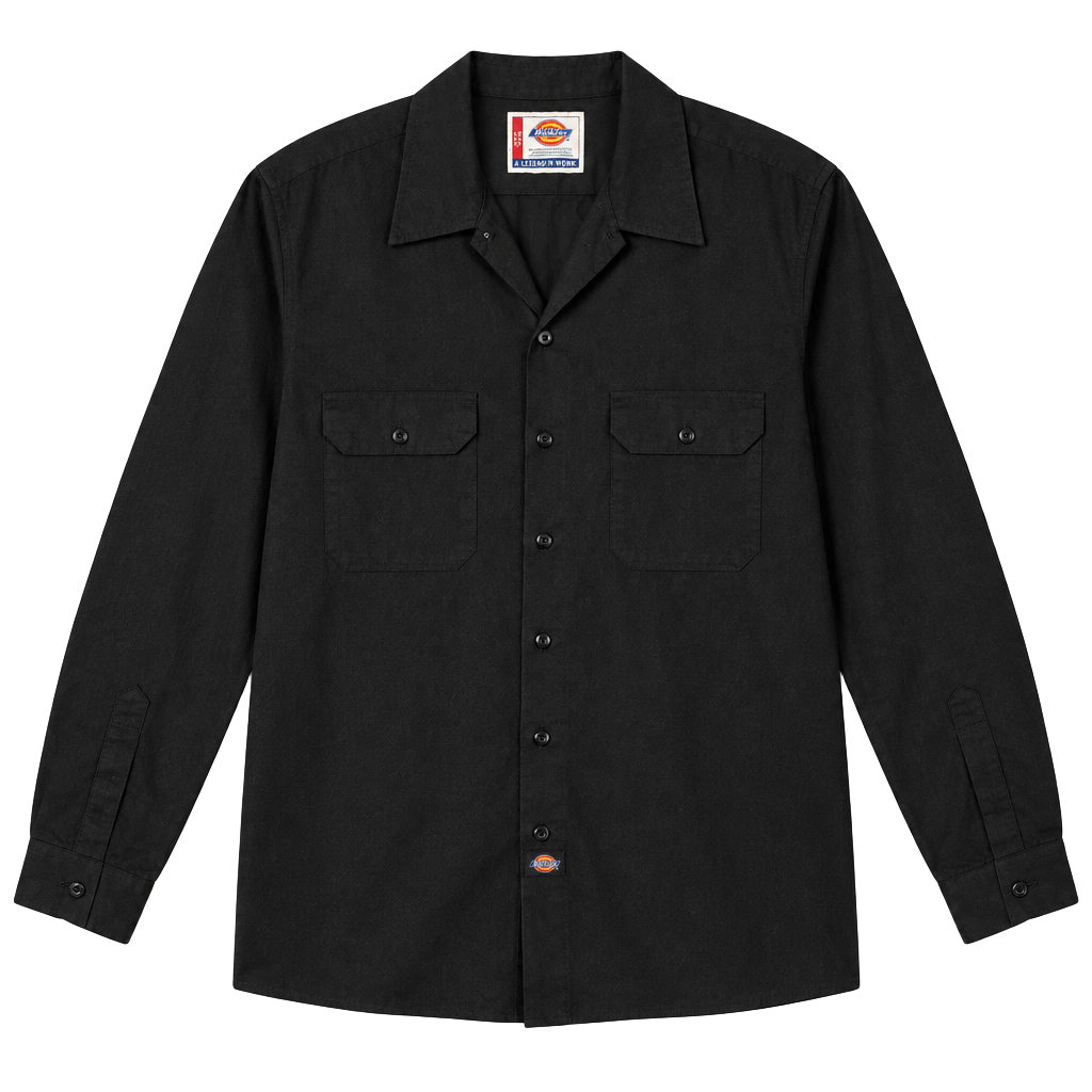 Dickies Long Sleeve Work Shirt Size 3XL Black Button Up 1