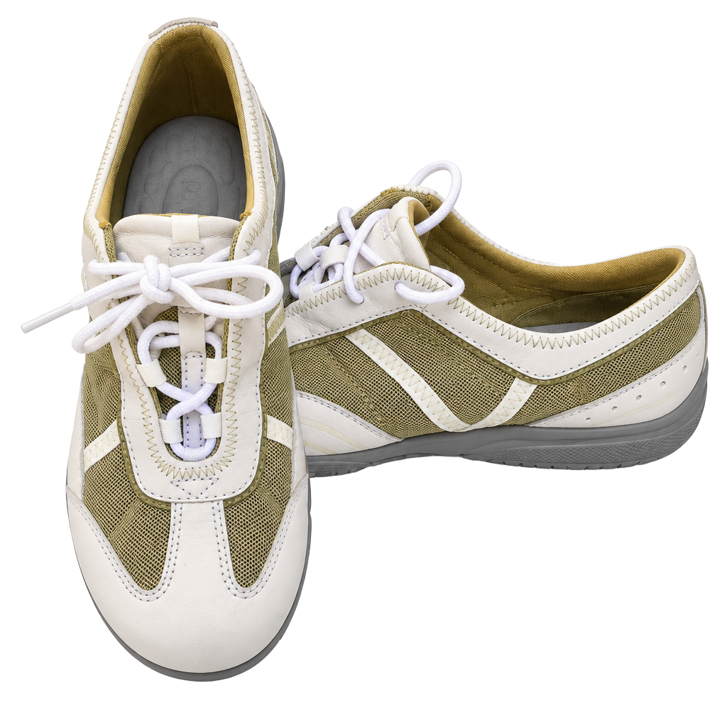 Privo Sneakers White Green Mesh Leather Casual Shoes 1