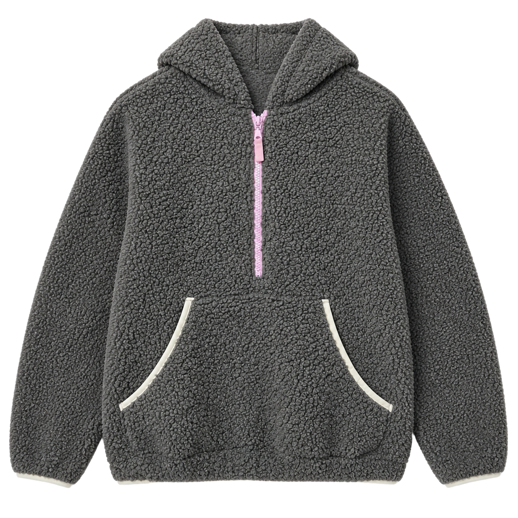 Wild Fable Half Zip Sherpa Hoodie Size XS Gray 1