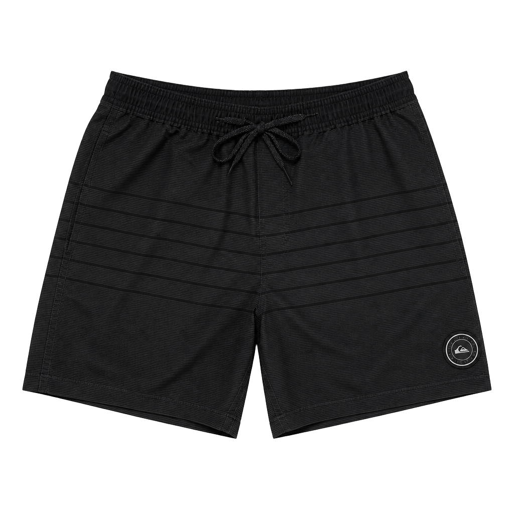 Mens medium Quiksilver Gray striped Volley shorts 1