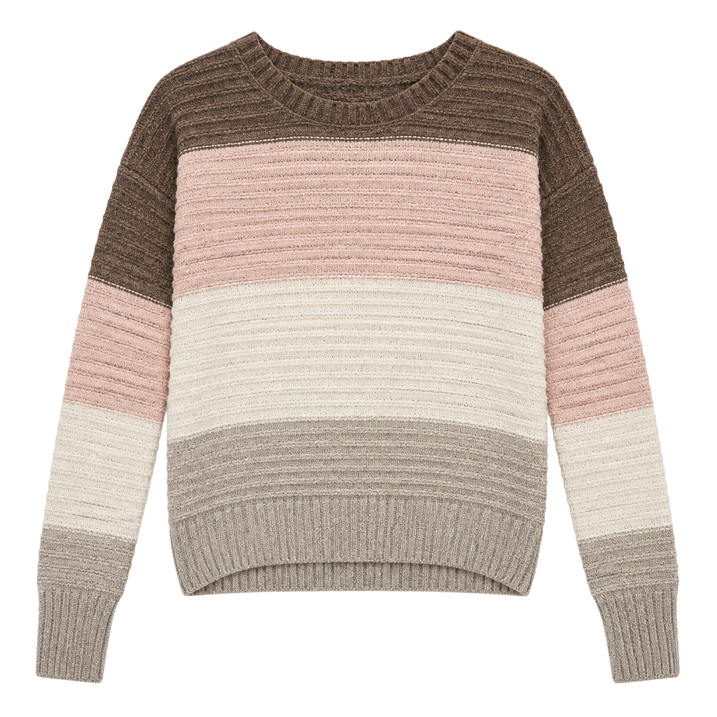 Pink Rose Girl Striped Sweater Size L (14) 1