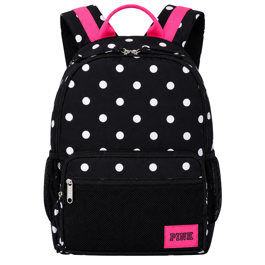 Victoria's Secret Pink Campus Backpack Black Polka Dot 1