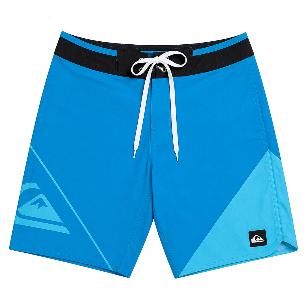 Quiksilver Highline New Wave Board Shorts Size 32 Blue Surf Swim Trunks 1