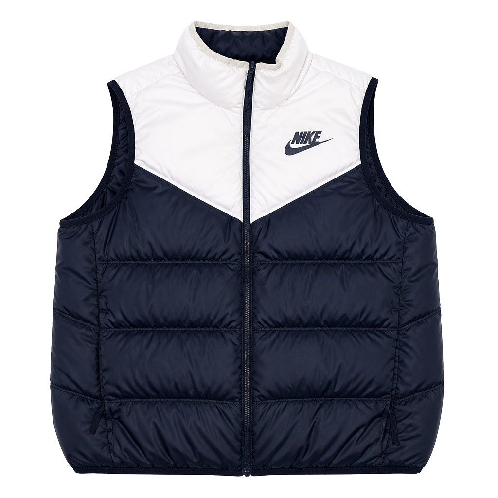 Nike Windrunner Reversible Down Vest Size XL Black White Puffer 1