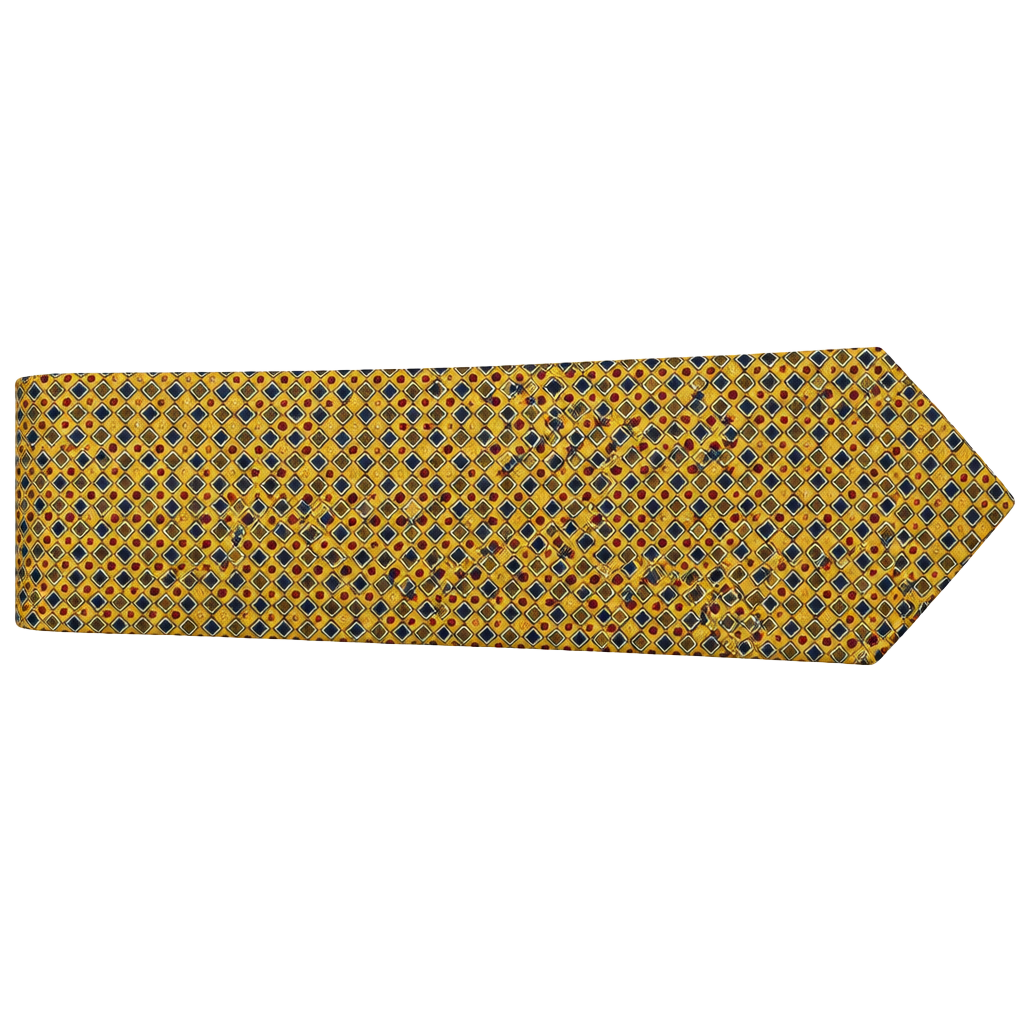 Viale Morin Silk Tie Yellow Diamond Geometric Pattern 1