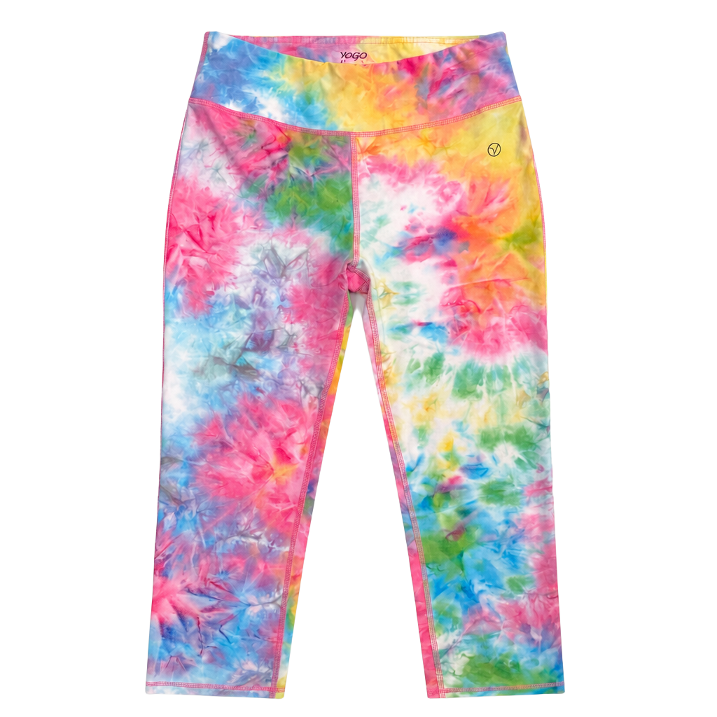 Vogo Athletica Rainbow Tie Dye High Waist Capri Leggings 1