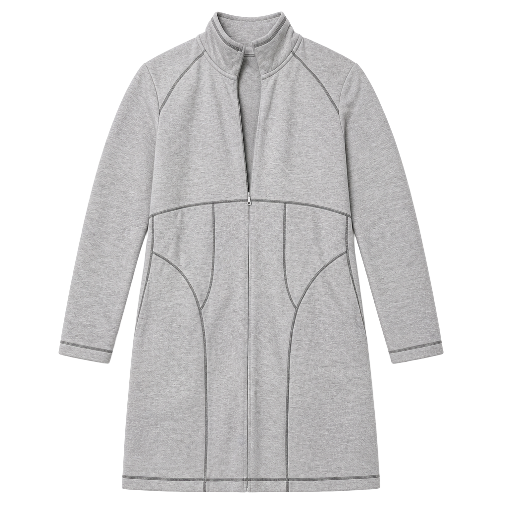 Athleta Cassidy Ponte Knit Half Zip Dress Grey Size L NWOT 1