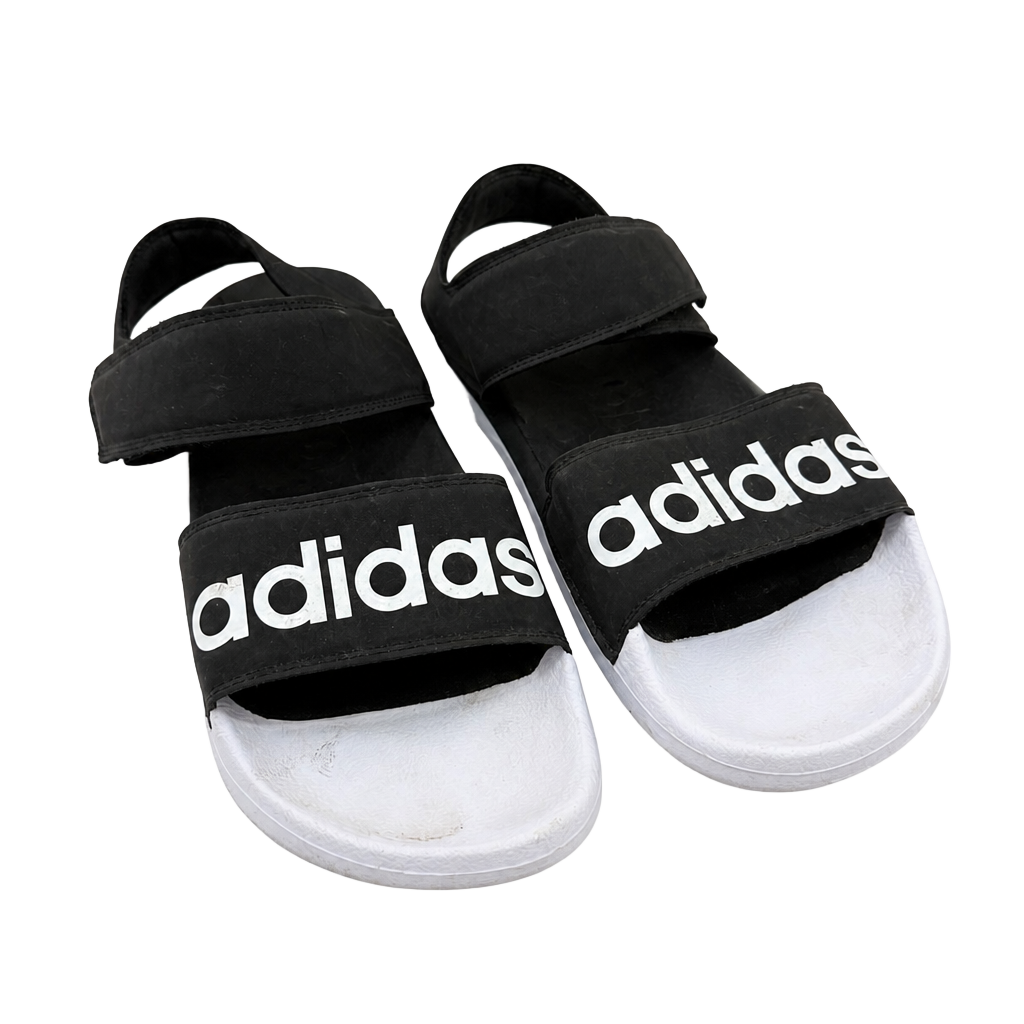 GUC adidas Adilette Black and White Strappy Sport Sandals Womens 11 1
