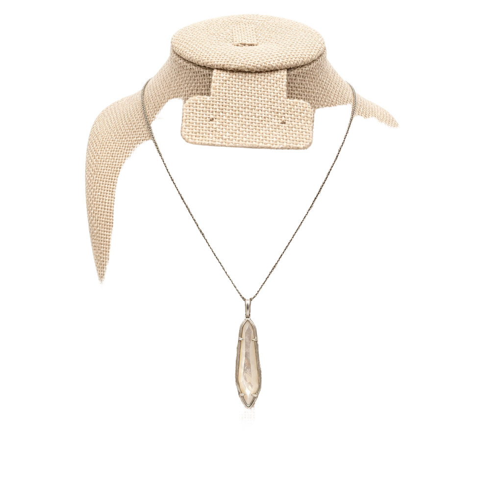 Kendra Scott Arielle Silver Tone White Mother Pearl Adjustable Lariat Necklace 1