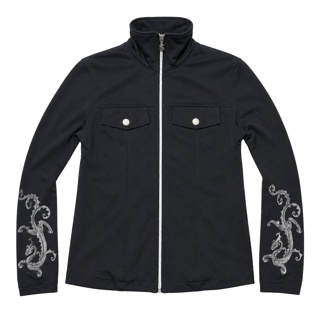 Sportalm Kitzbühel Black Dragon Embroidered Zip-Up Jacket Size 38 1