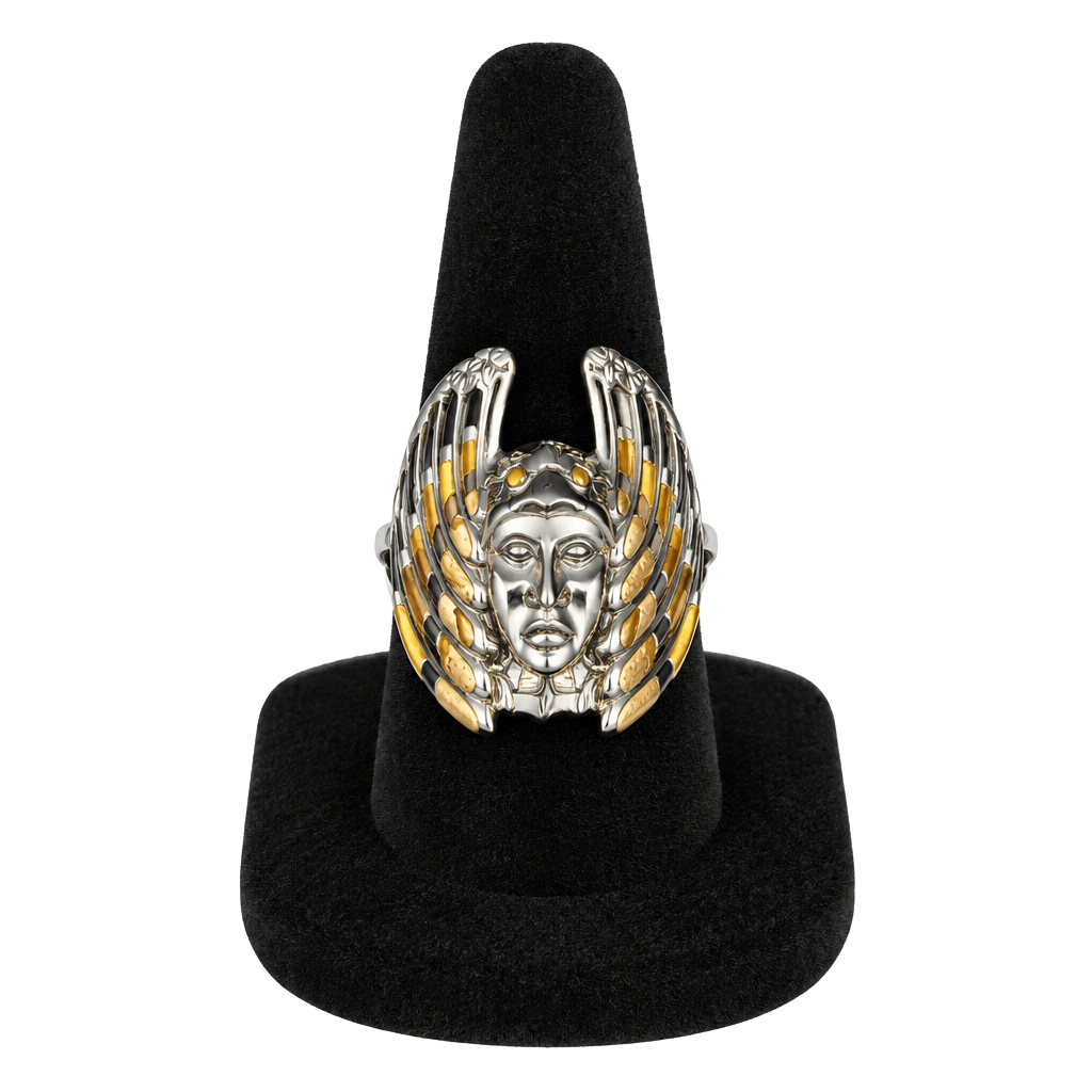 Vintage Sterling Silver Native American Chief Headdress Stone Inlay Ring Size 11.5 1