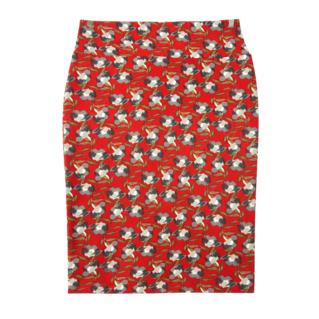 Lularoe Skirt. Red with flowers 1