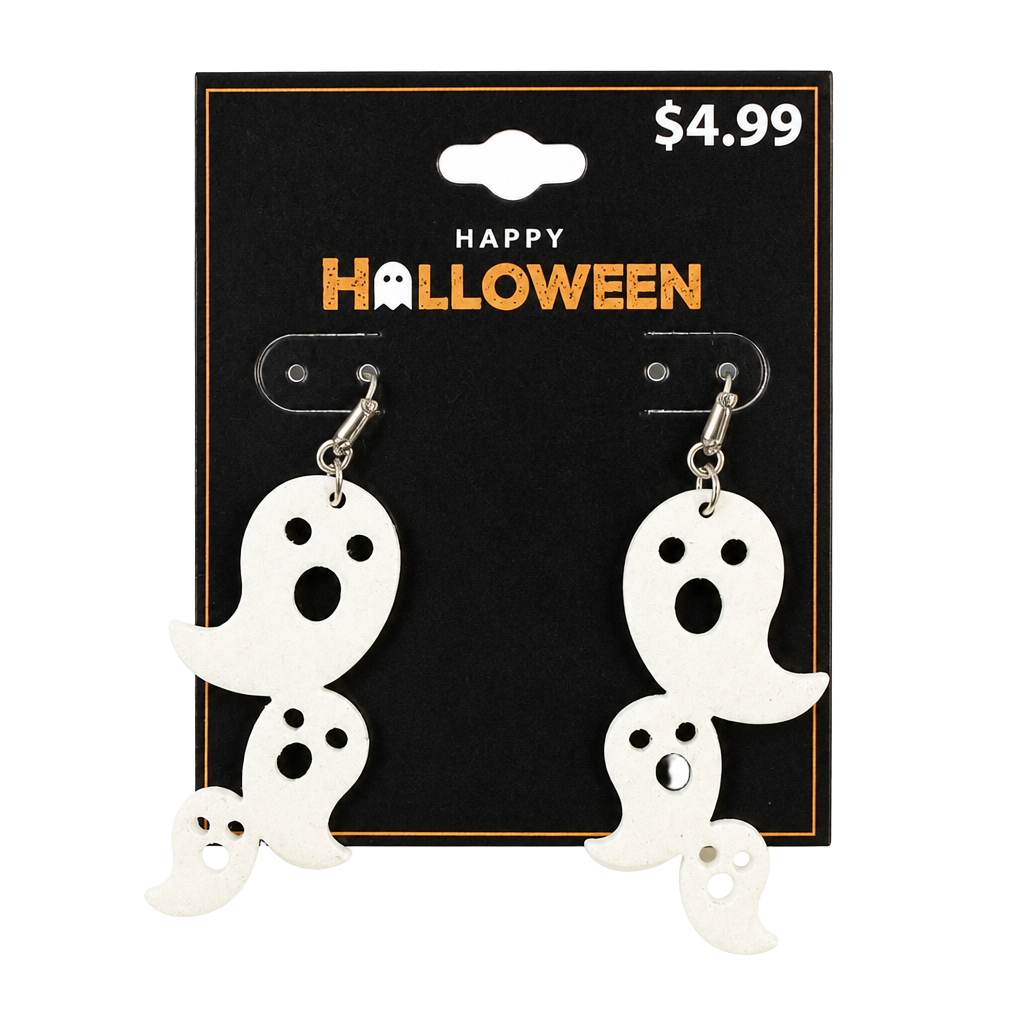Spooky Halloween Ghost Earrings 1