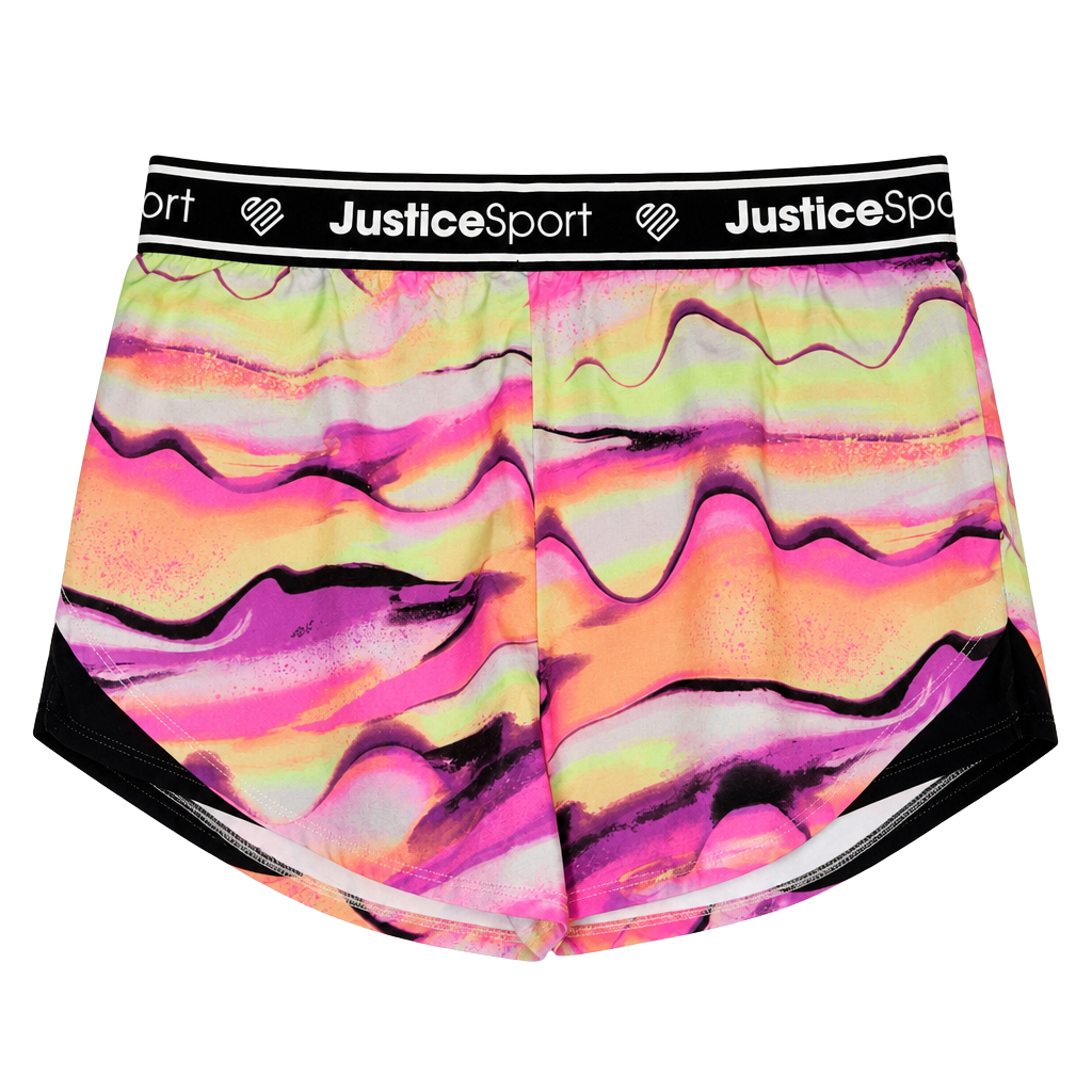 Justice Sport Girls Multicolor Abstract Print Running Shorts Size XL (16/18) 1
