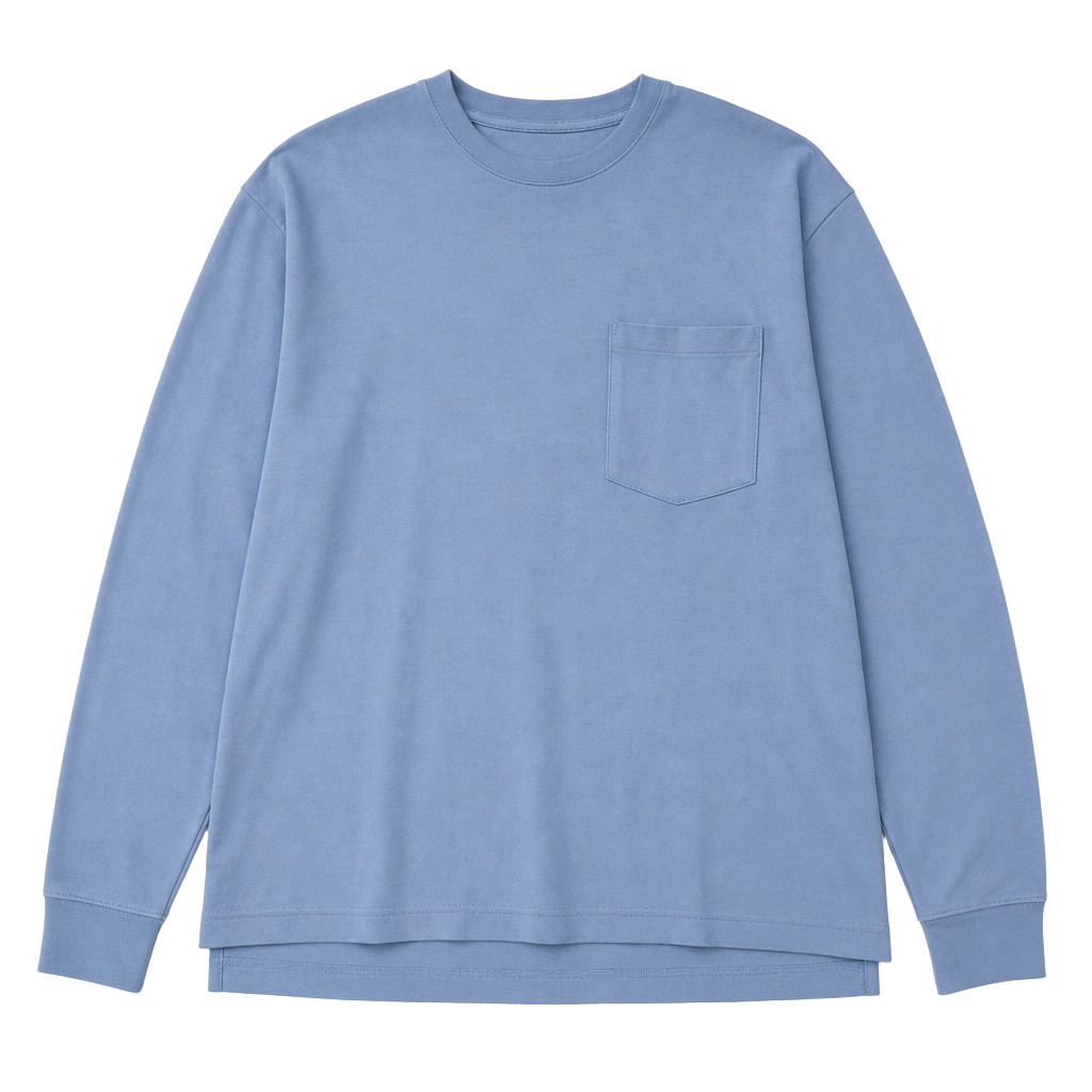 Gap Long Sleeve Pocket T-Shirt Light Blue XL 1