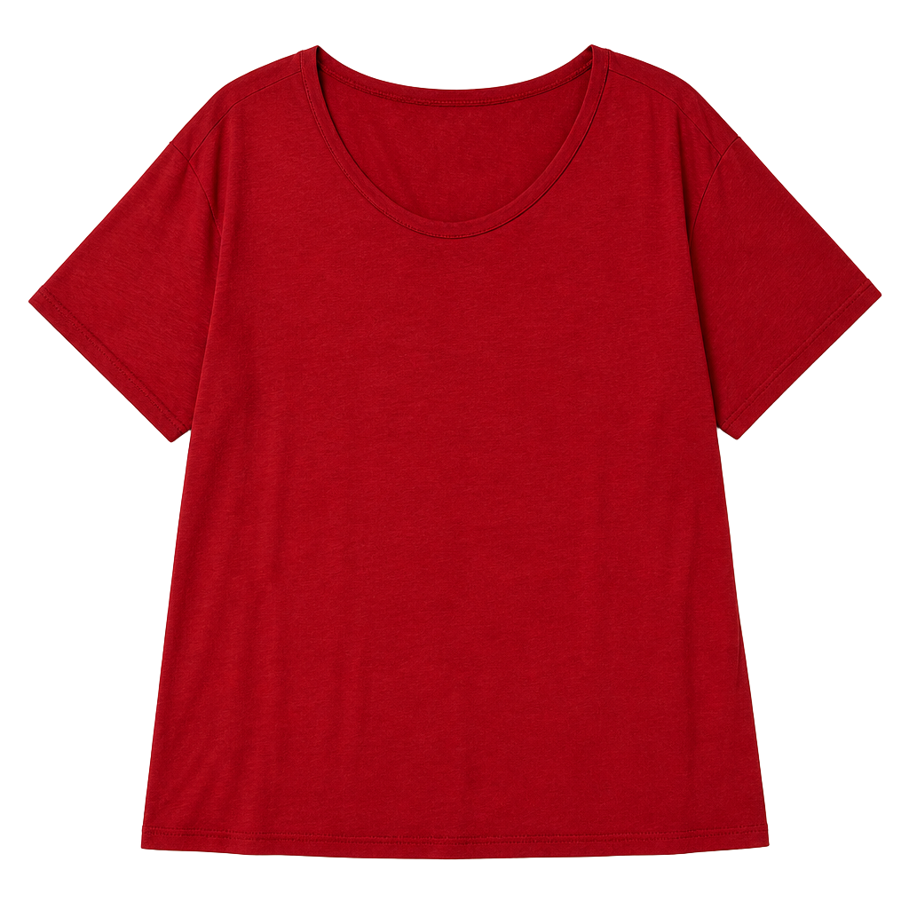 NWT Paper Plane Women's Plus Size 2X Red V-Neck Rayon Spandex Short Sleeve Tunic Top 1