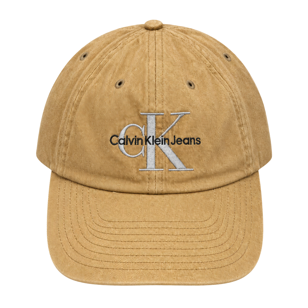 Calvin Klein CK Jeans Brown Cotton Canvas Adjustable Strapback Dad Hat 1