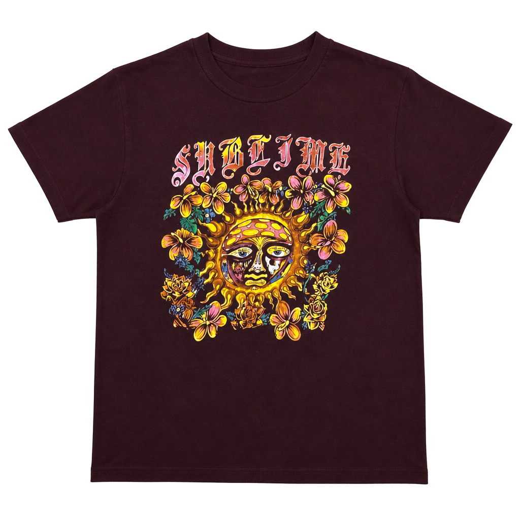 Sublime Sun Floral Graphic T-Shirt Maroon 1